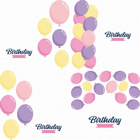 Birthday text in a modern font with balloons 18710175 Vector Art at Vecteezy