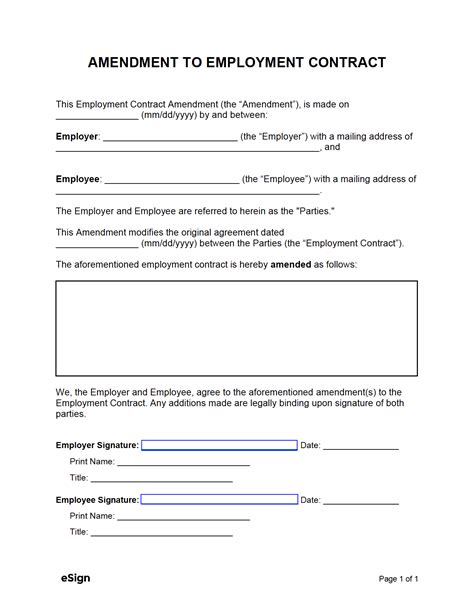 Free Employment Contract Amendment Template | PDF | Word