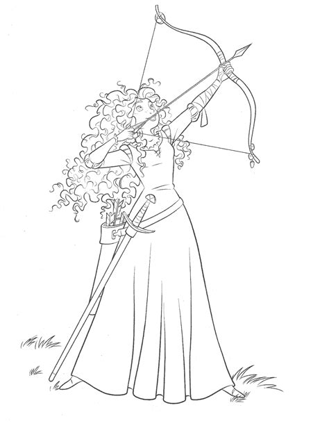 Merida Disney Coloring Pages / Brave - Merida and Angus - Brave movie coloring page : Princess ...