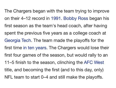 25 years ago the chargers came back from 0-4 : r/Chargers