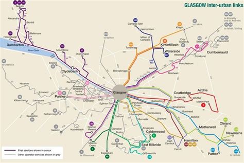 Glasgow area bus map | Bus map, Map, Glasgow