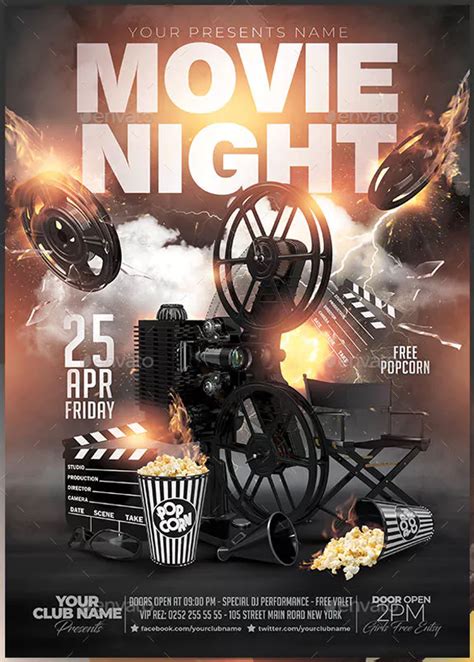 Movie Night Flyer Templates - Free & Premium PSD Ai Eps Vector Formats