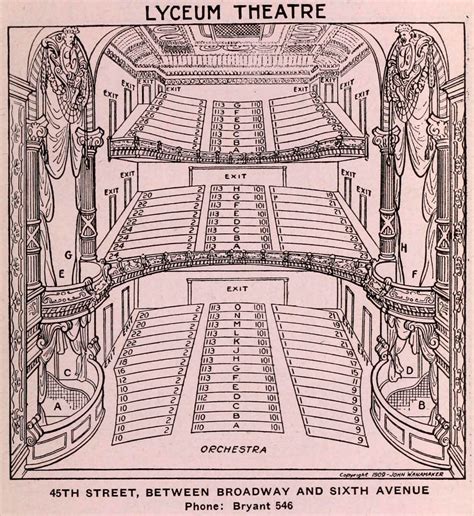 Vintage seating charts for famous old Broadway theatres in New York ...