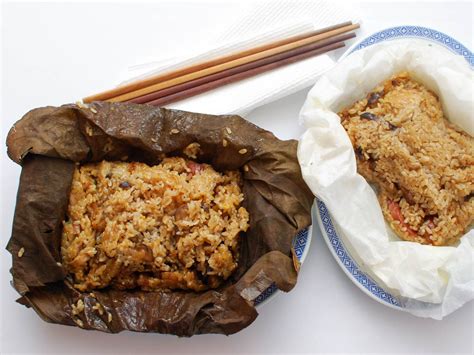 Lo Mai Gai (Chinese Sticky Rice Wrapped in Lotus Leaf) Recipe