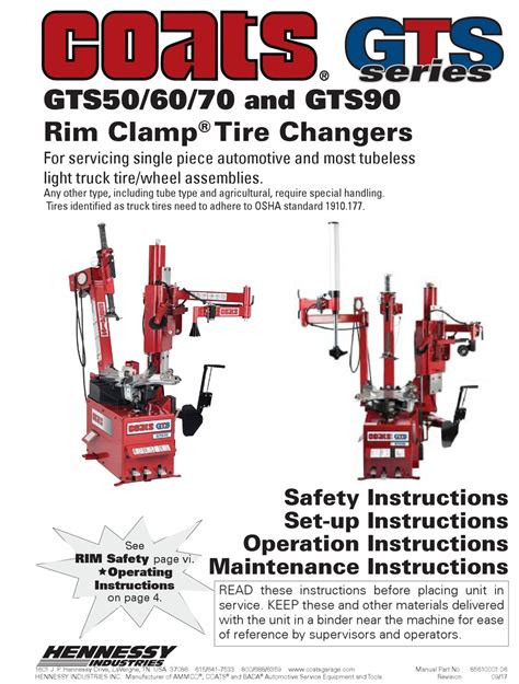 COATS GTS SERIES OPERATION INSTRUCTIONS MANUAL Pdf Download | ManualsLib