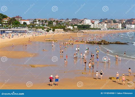 Beach in Santander, Spain. Resort Town Known for Its Sandy Beach Editorial Stock Photo - Image ...