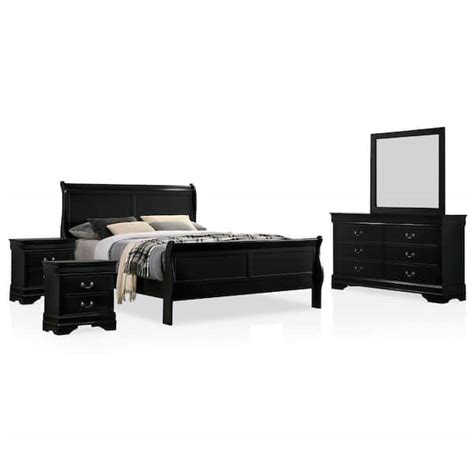 Furniture of America Alarcon 5-Piece Black Queen Bedroom Set IDF7966BKQNDM - The Home Depot