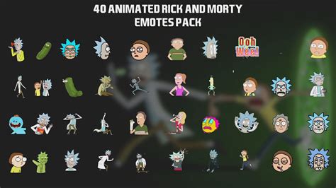 40 Animated Rick and Morty Emotes Pack for Twitch, Youtube and Discord ...