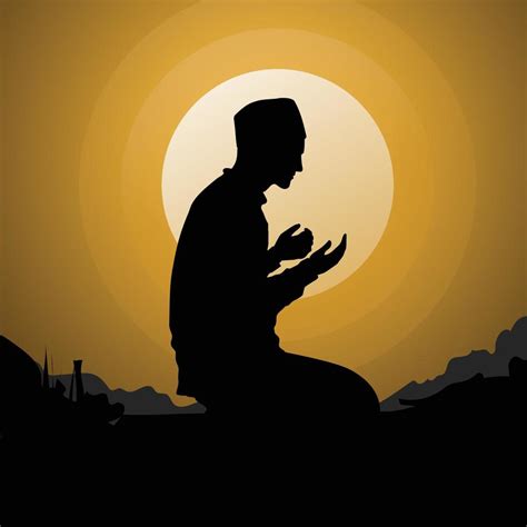 Silhouette of muslim man praying 6675345 Vector Art at Vecteezy