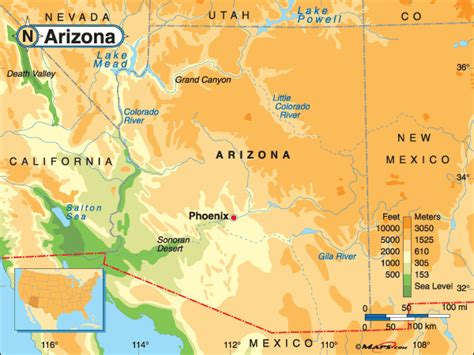 Arizona Base and Elevation Maps