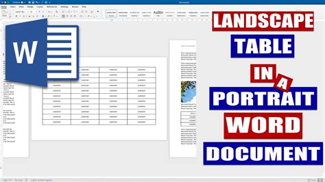 How To Insert Landscape Table In Word | Brokeasshome.com