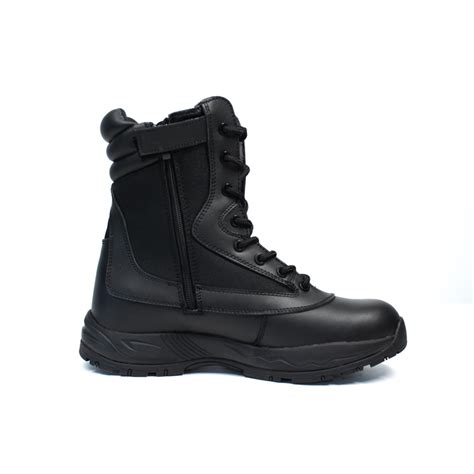 Black leather military boots - Factory in china Gloryfootwear