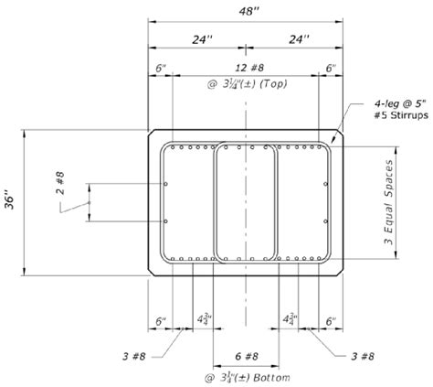 -Cross section geometry and reinforcement layout of pile cap (section ...