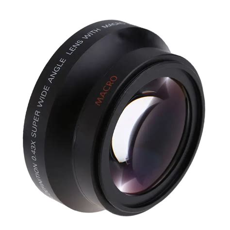 New 67mm Wide Angle Camera Lens Macro Conversion Lens 0.43x with Front Lens Cap Rear Cap Lens ...