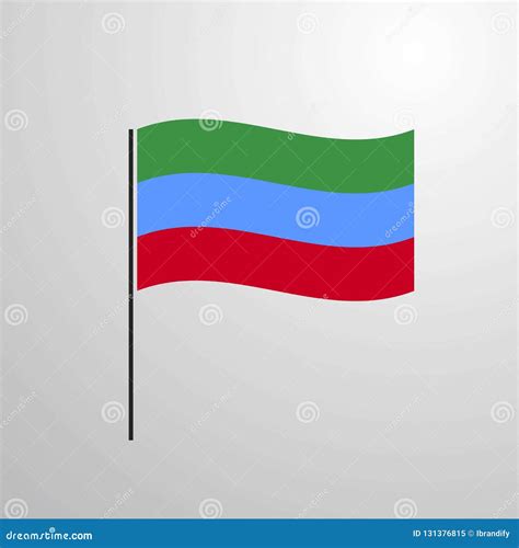 Dagestan waving Flag stock vector. Illustration of shape - 131376815