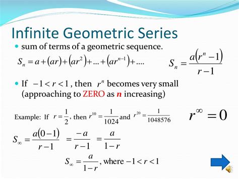 PPT - Infinite Geometric Series PowerPoint Presentation, free download - ID:5277225