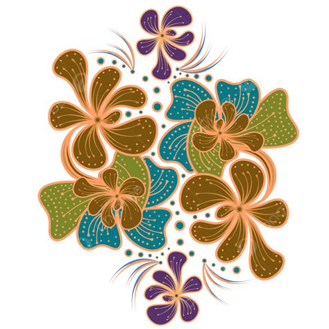 Batik Flower Vector PNG Images, Batik Flower Design, Batik, Flower, Hand Drawing PNG Image For ...