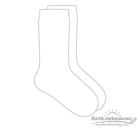 How to Draw a Pair of Socks Step by Step - EasyLineDrawing