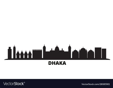 Bangladesh dhaka city skyline isolated Royalty Free Vector