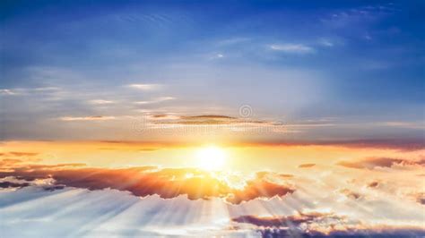 Clipart Of Heavenly Clouds Sunrise