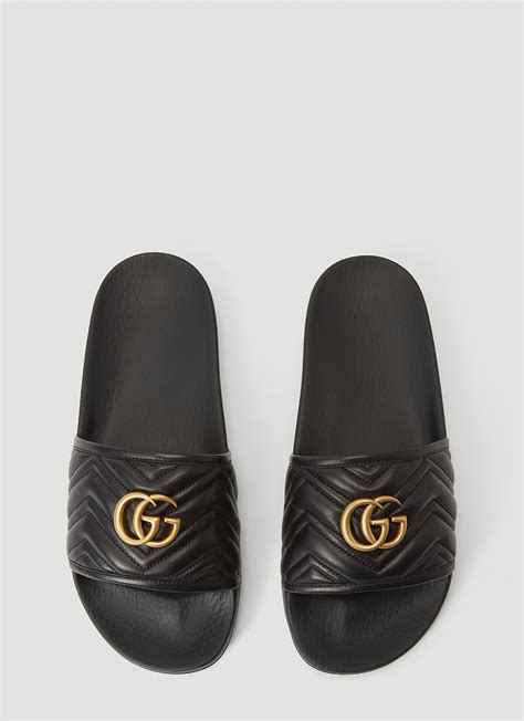 Gucci Women's GG Marmont Slides in Black | LN-CC