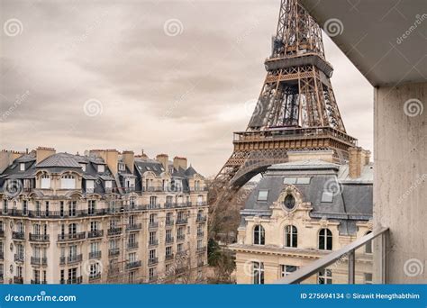 Eiffel Tower View from Hotel Room, Paris Stock Photo - Image of ...