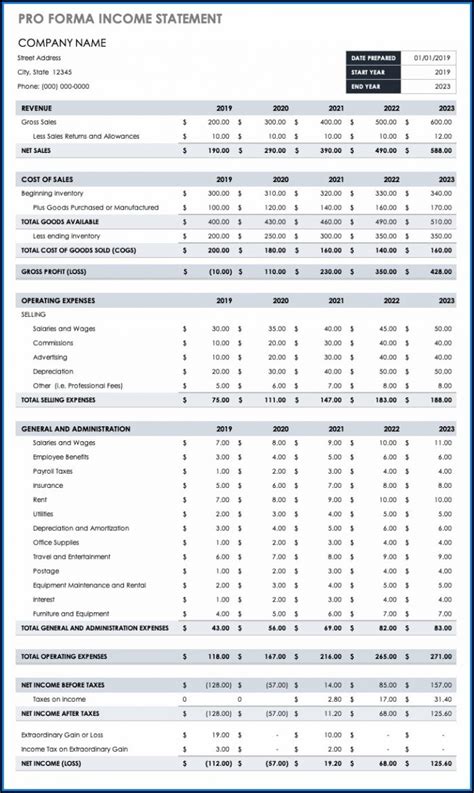 Pro Forma Income Statement Template Free Download - Template 2 : Resume Examples #pA8M2MN1Ra