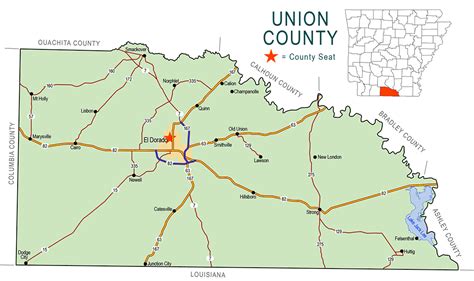 Union County Map - Encyclopedia of Arkansas