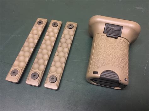 3x RailScales Honeycomb and BCM shorty grip, all FDE and Keymod - AR15.COM