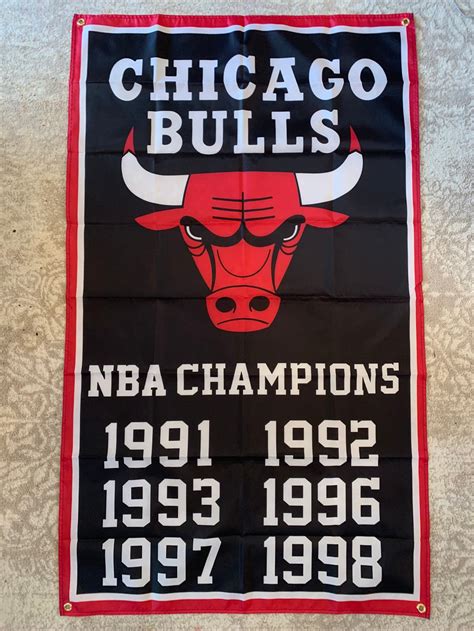 Chicago Bulls NBA Championship Banner Flag - Etsy