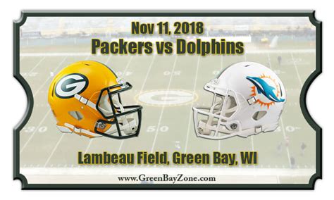 Green Bay Packers vs Miami Dolphins Football Tickets | Nov 11, 2018