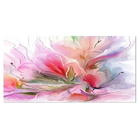 Designart 'Lovely Painted Floral Design ' Extra Large Floral Wall Art ...