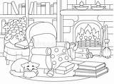 Cozy Home Coloring Stock Illustrations – 851  sketch template