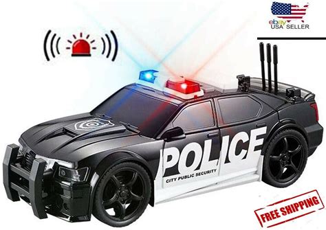 Friction Powered Police Car Toy Rescue Vehicle with Lights and Siren Sounds Car | eBay