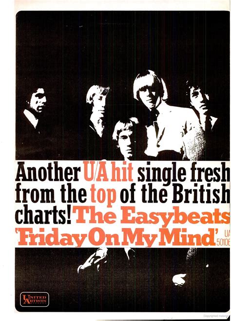 Easybeats - Friday On My Mind.Sinle ad by United Artists Records,USA ...