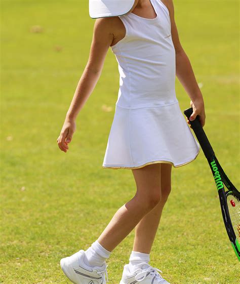 Girls Tennis Apparel – Wimbledon White Tennis Dress - Zoe Alexander