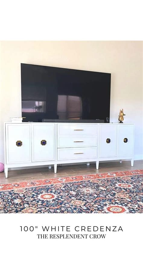 100" White Credenza