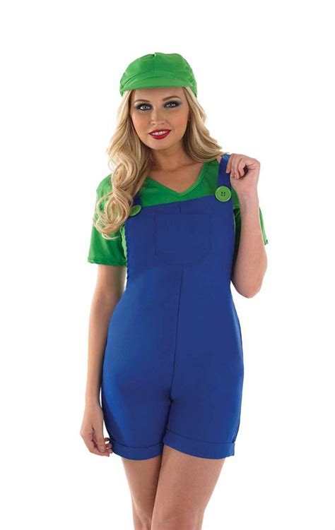 Womens Green Plumber Costume - fancydress.com