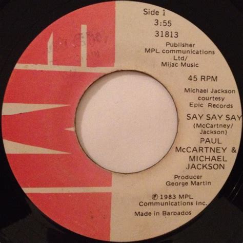 Paul McCartney & Michael Jackson – Say Say Say (1983, Vinyl) - Discogs