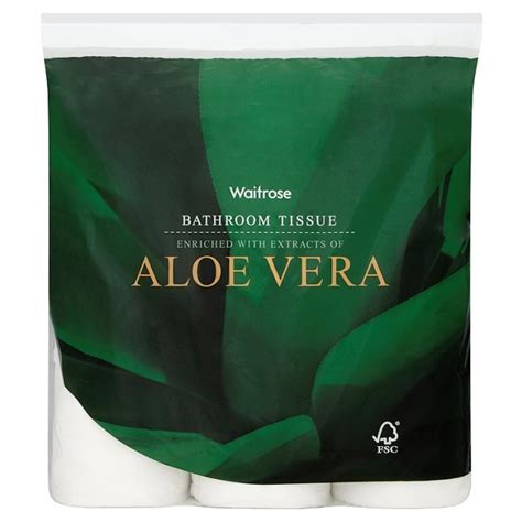 Waitrose Aloe Vera Bathroom Tissue White 9 per pack from Ocado