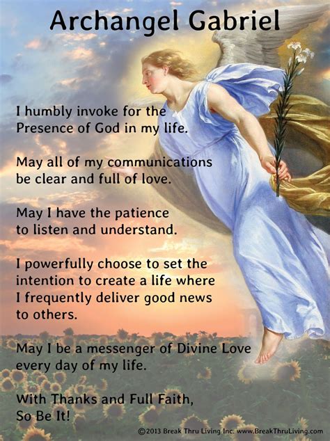 Image result for archangel gabriel prayer | Archangels, Archangel gabriel, Guardian angels prayer