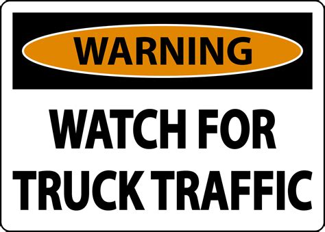 Warning Watch For Truck Traffic Sign On White Background 6365605 Vector Art at Vecteezy