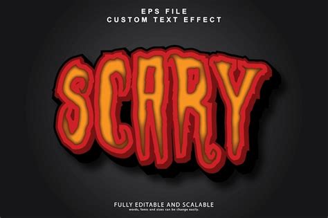 Premium Vector | Scary 3d editable text effect