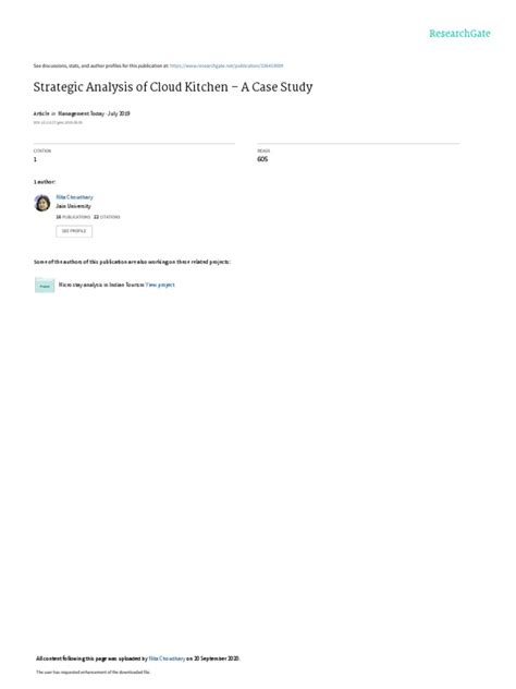 Cloud Kitchen Strategic Analysis | PDF | Supply Chain | Cloud Computing