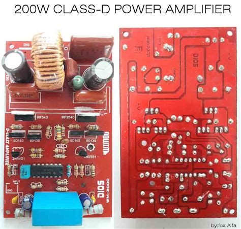 200W Class D Power Amplifier IRF540/IRF9540 - Electronic Circuit