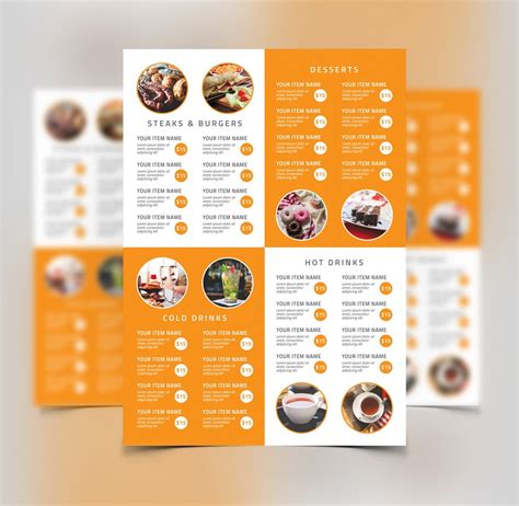 Orange Food Menu Flyer Template Design #3 on Behance