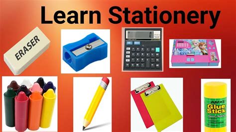 Learn Stationery Name With Picture For Kids || - YouTube