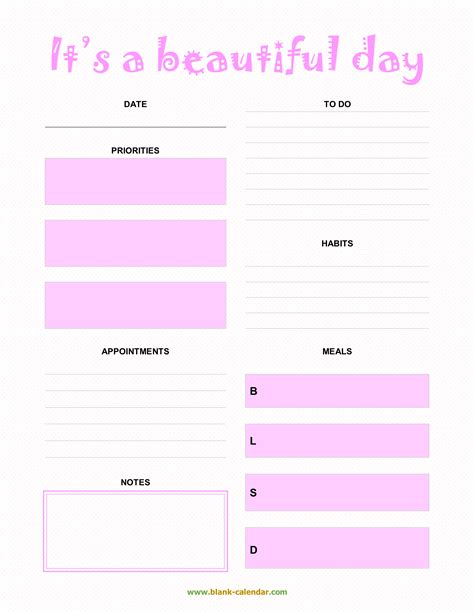 Daily Planner Templates (WORD, EXCEL, PDF)