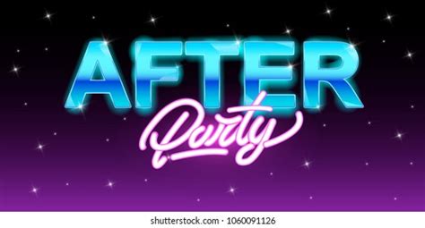 After Party Banner Flyer Neon Style Stock Vector (Royalty Free) 1060091126 | Shutterstock