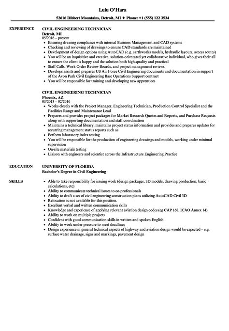 Engineering Technician Resume Template